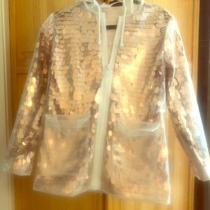 Pink sequin top shop rain jacket